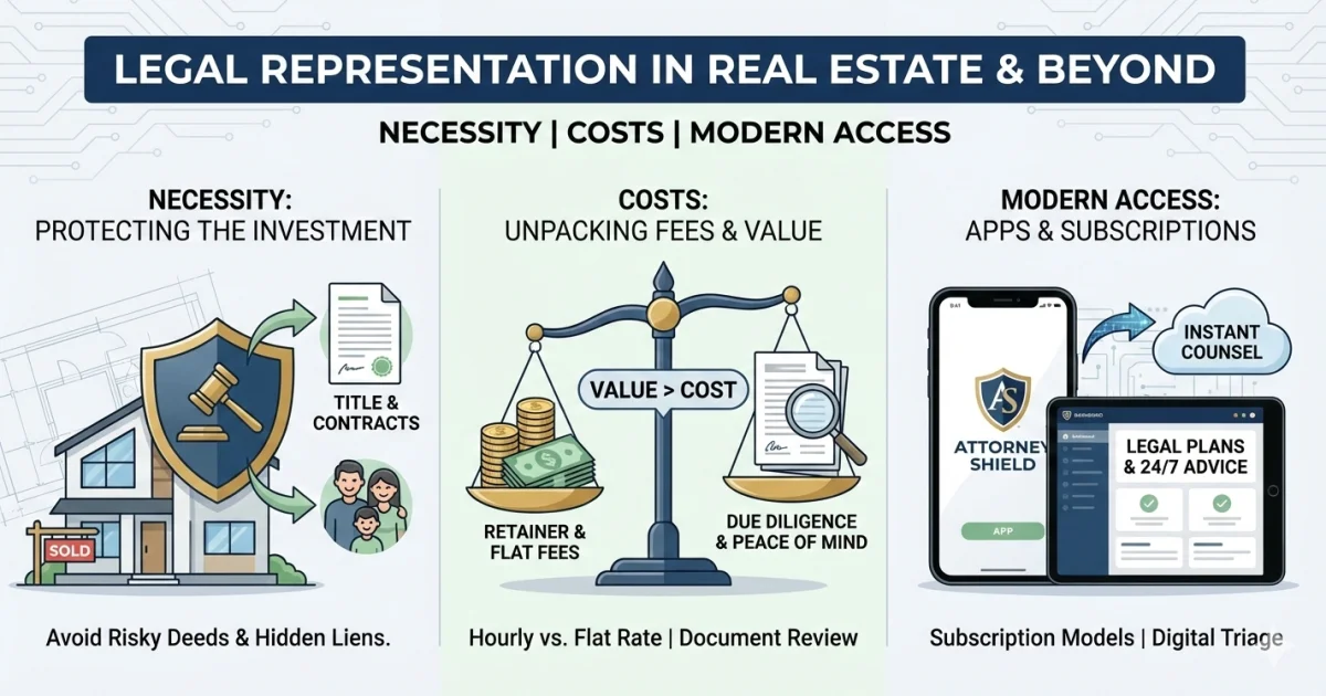 The Essential Guide to Legal Representation in Real Estate and Beyond: A Comprehensive Analysis of Necessity, Costs, and Modern Access